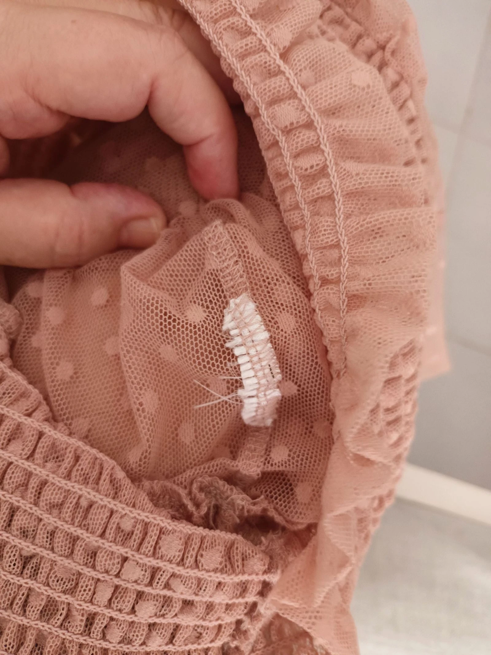 Halftransparante tuleblouse met T.M kanten top – photo 11